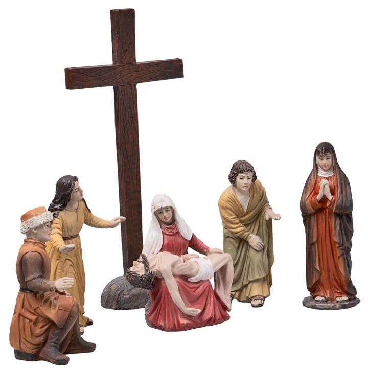 Deposition of Jesus 10 cm in resin Easter statues