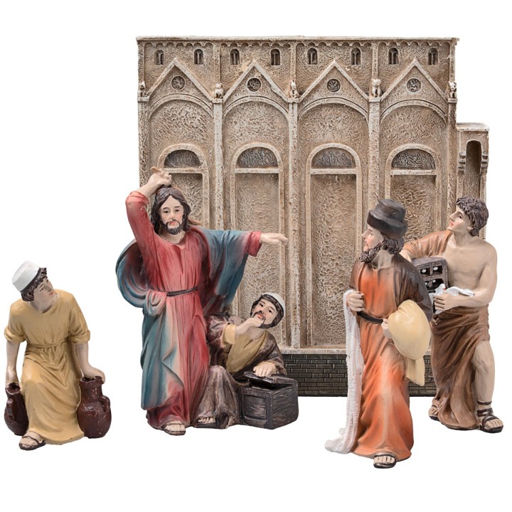 Expulsion of the Merchants from the Temple 10 cm in resin