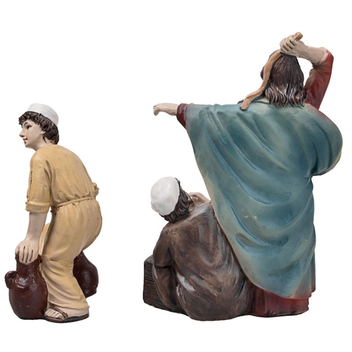 Expulsión de los mercaderes del templo 10 cm en resina estatuas