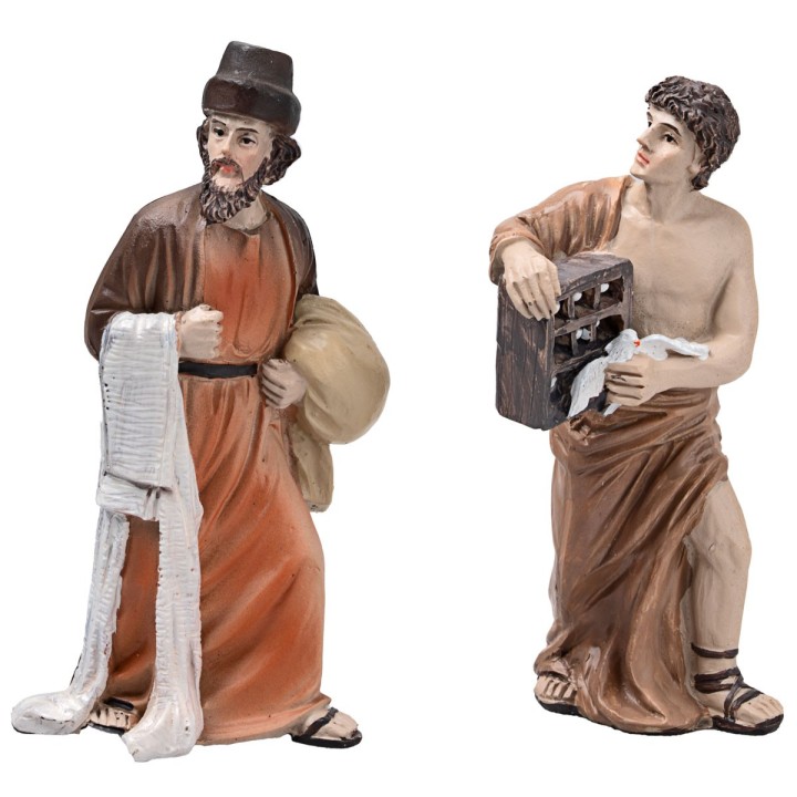 Cacciata dei mercanti dal tempio 10 cm in resina statue pasquali