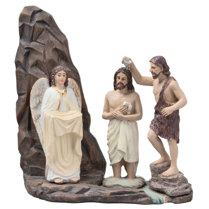 Baptism of Jesus 10 cm in resin Easter statues