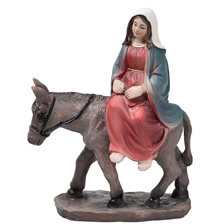Viaggio Maria e Giuseppe a Betlemme 10 cm in resina statue