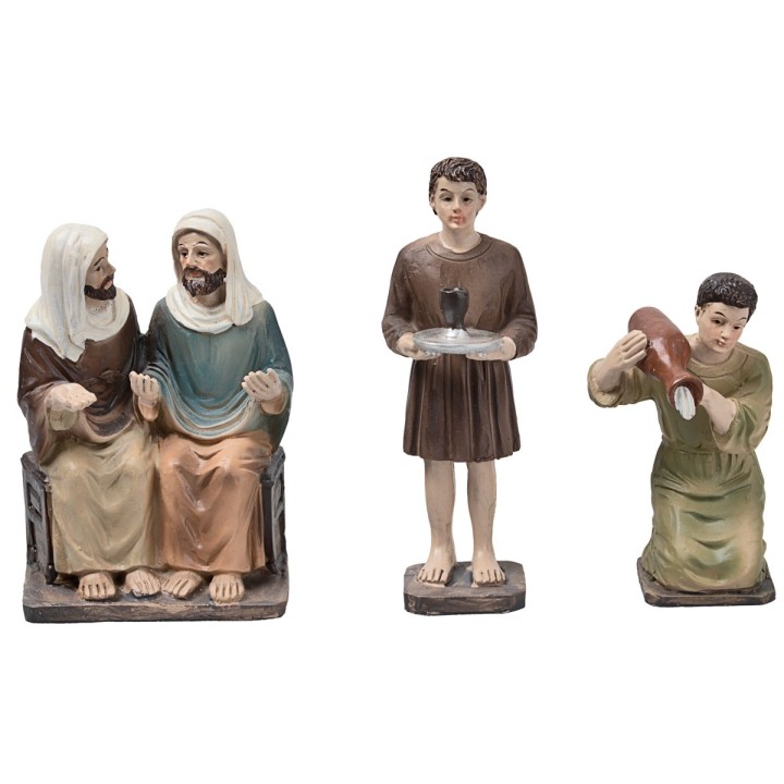 Transformation of water into wine 10 cm in resin Easter statues