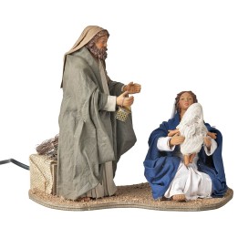 Natività con bimbo in braccio 24 cm in movimento