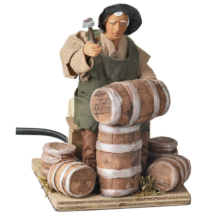 Man repairing barrels series 14 cm in motion