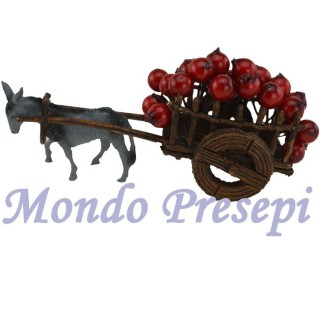 Carro de manzanas con burro