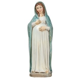 Madonna embarazada con vestimenta clara de 11 cm en resina