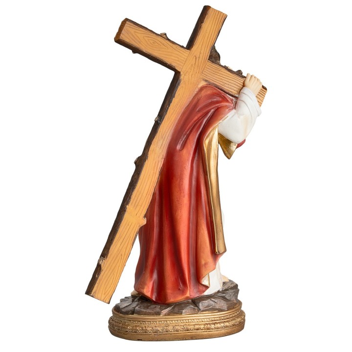 Jesús que lleva la cruz serie 30 cm en resina