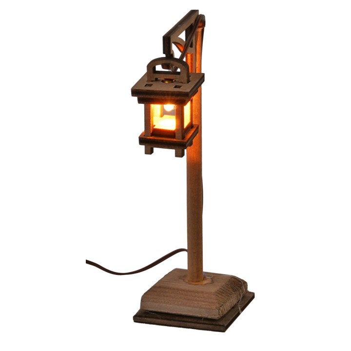 Wooden ground lamp post 16.5 cm for 3.5V