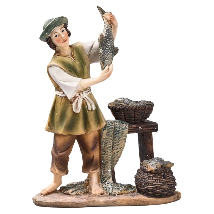 Pescivendolo in resina 11 cm