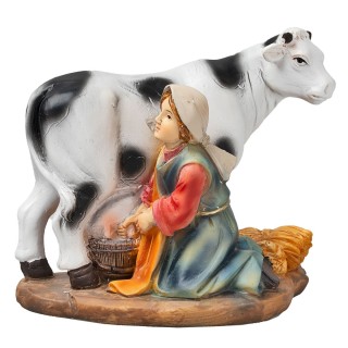 Mujer ordeñando vaca serie 10 cm