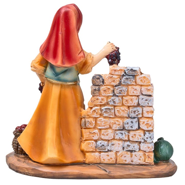 Vendedora de frutas en resina 10 cm