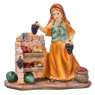 Vendedora de frutas en resina 10 cm