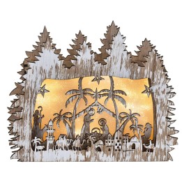 Pesebre en madera Iluminado cm 26x5.5x21 h