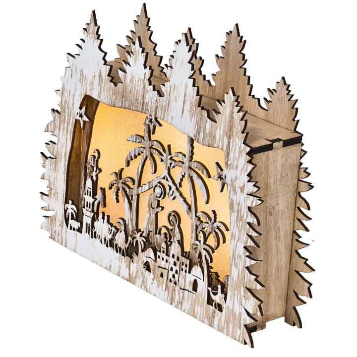 Pesebre en madera Iluminado cm 26x5.5x21 h