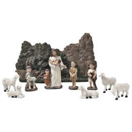 Gesù con pastorelli 10 cm in resina statuine pasquali