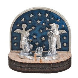 Nativity with starry sky in metal cm 3,5x2,5x3 h