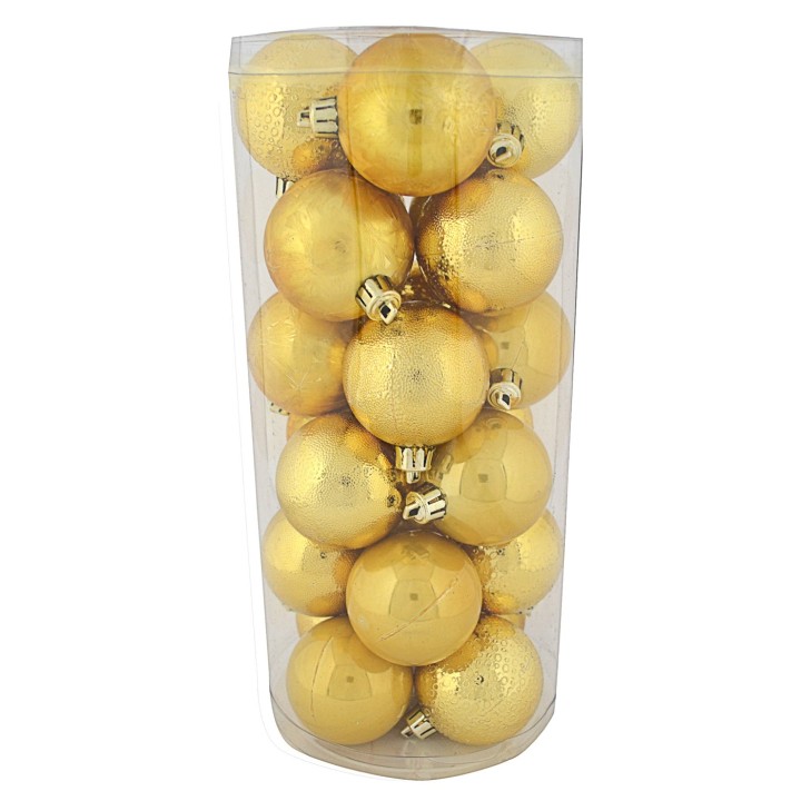 Set of 24 gold balls ø 6 cm for Christmas tree