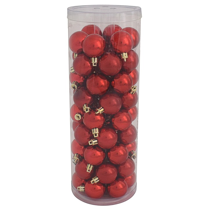 Set 54 bolas rojas ø 4 cm para árbol de Navidad