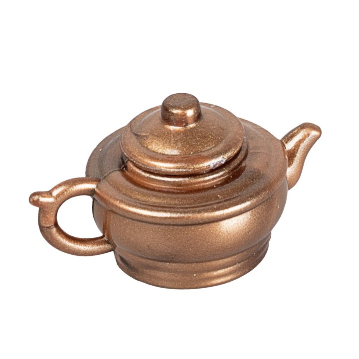 Tetera en miniatura en PVC color cobre Ø 2 cm