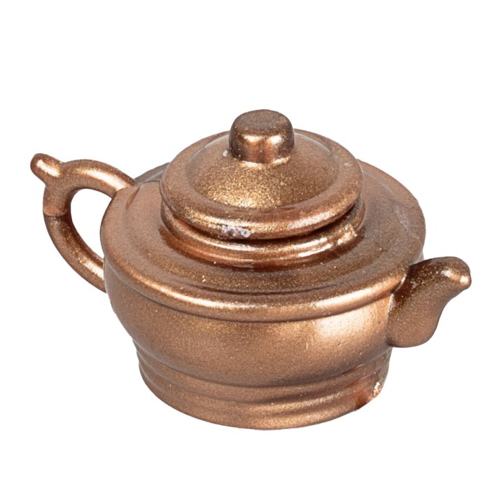 Tetera en miniatura en PVC color cobre Ø 2 cm
