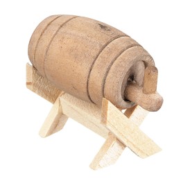 Wooden barrel on support cm 4x2x3.5 h