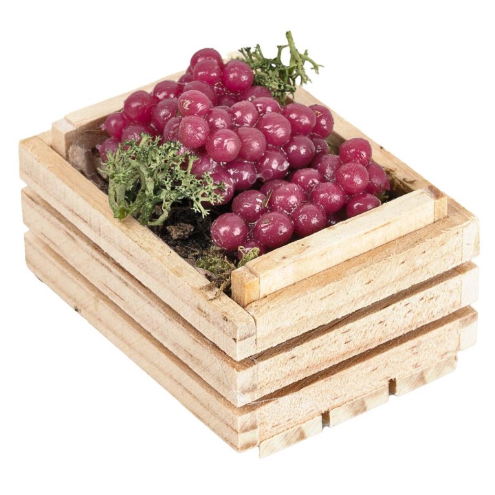 Cassetta in legno con grappoli d’uva cm 5x4x3 h