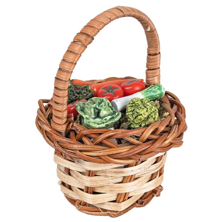 Cesta de mimbre con verduras surtidas Ø 5