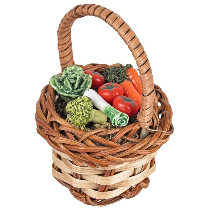 Cesta de mimbre con verduras surtidas Ø 5