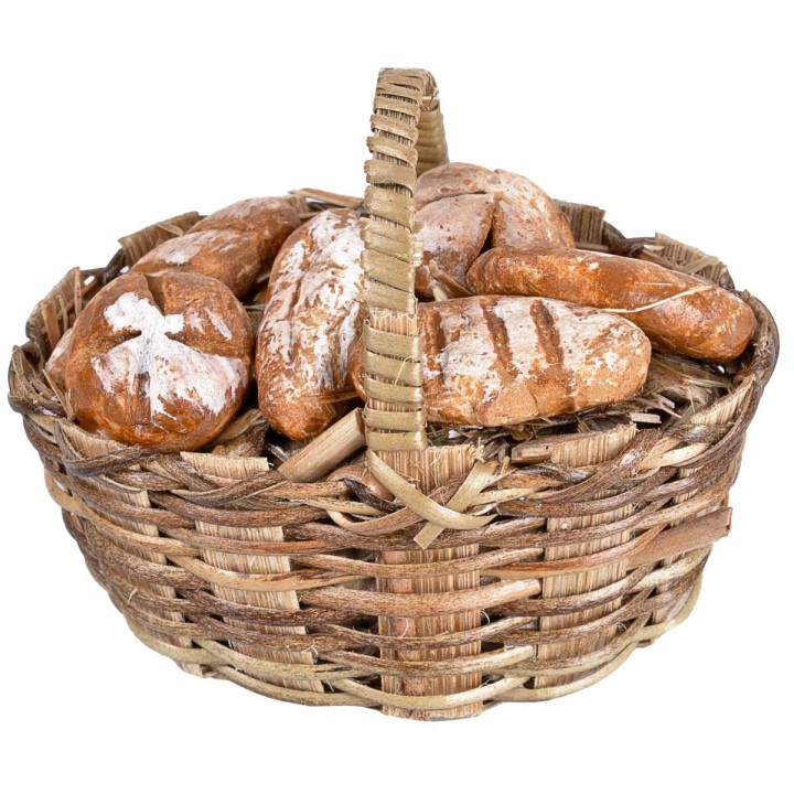 Wicker basket with assorted bread cm 6.5x4x5 h