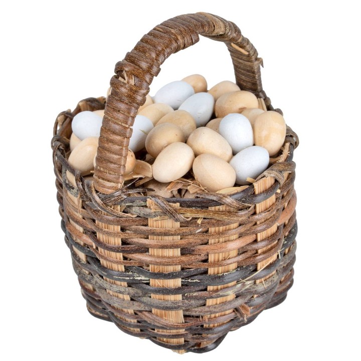Wicker basket with eggs Ø 5.5 cm