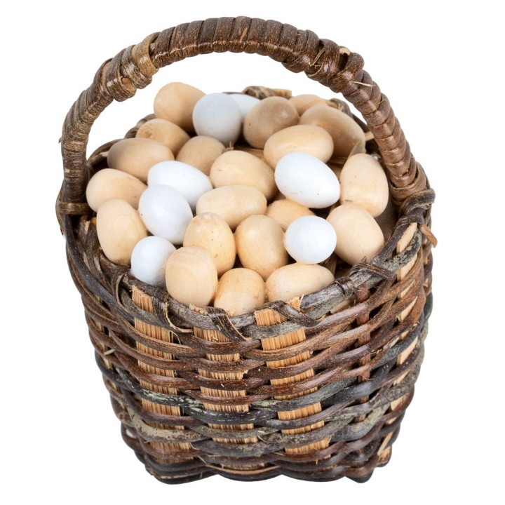 Cesta de mimbre con huevos Ø 5,5 cm