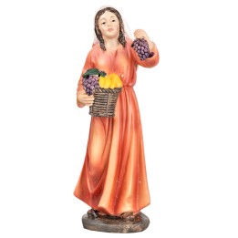 Woman with fruit basket in hand 15 cm in resin