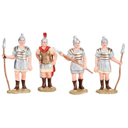 Set 3 soldati romani e 1 comandante 8 cm