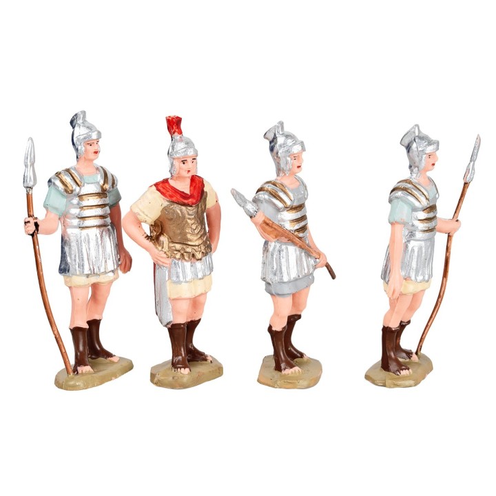 Set 3 soldati romani e 1 comandante 8 cm