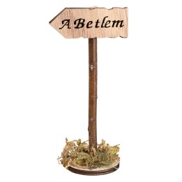 Wooden sign with the inscription "A Betlem" – Height 11 cm