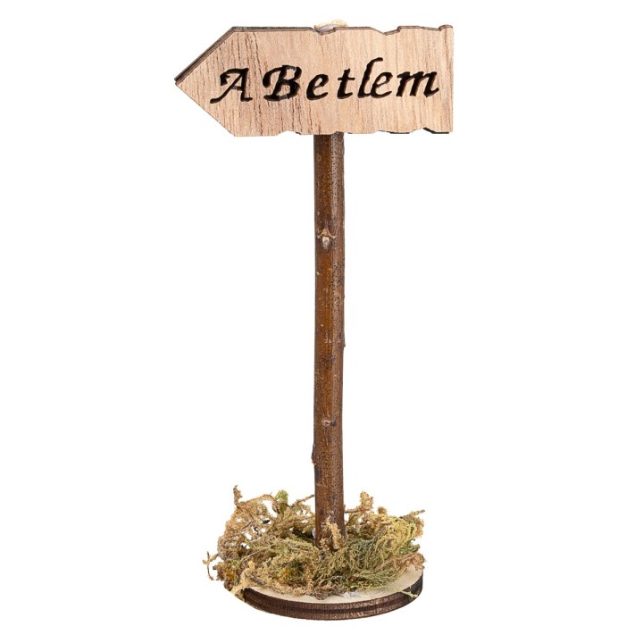 Cartello in legno con scritta “A Betlem” – Altezza 11 cm