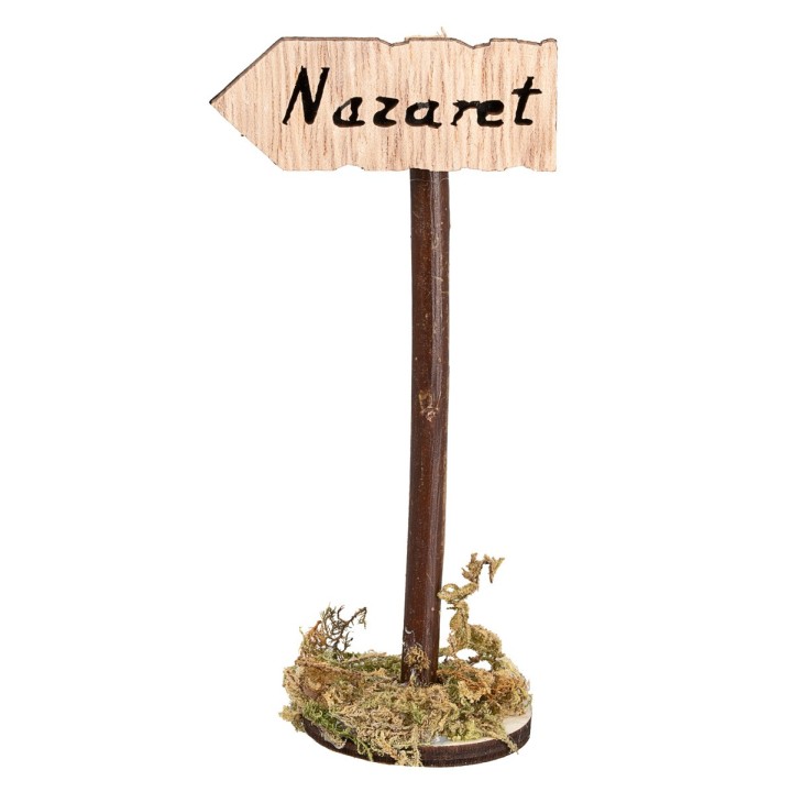 Cartello in legno con scritta “Nazaret” – Altezza 11 cm