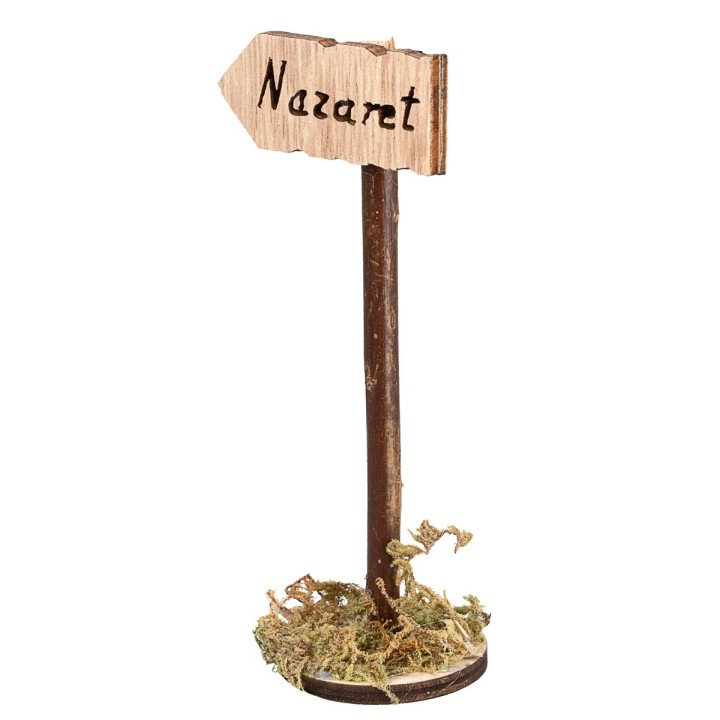 Cartello in legno con scritta “Nazaret” – Altezza 11 cm