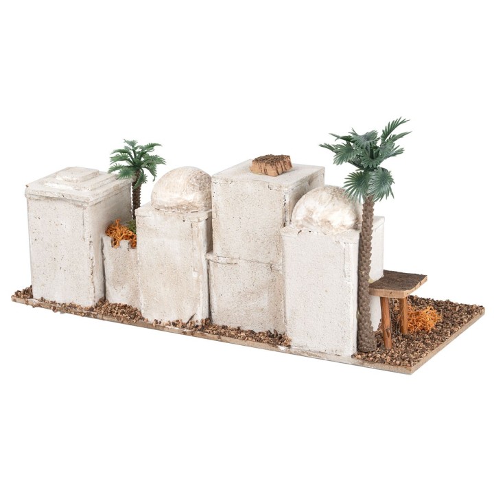 Gruppo di case arabe per paesaggi in lontananza cm 25x9,5x12 h