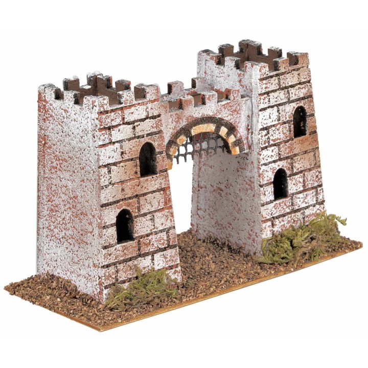 Castillo compuesto por dos torres conectadas por un arco cm