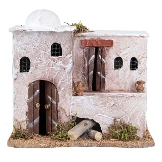 Casa árabe 2 pisos con techo de cúpula y escalera cm 19x13,5x17