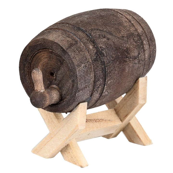 Wooden barrel on stand cm 6x4x5 h