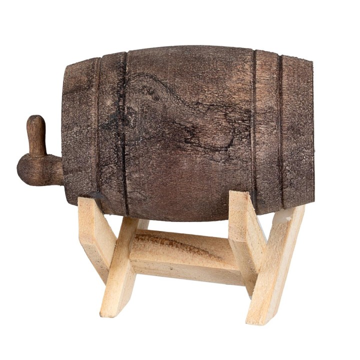 Botte in legno su supporto cm 6x4x5 h