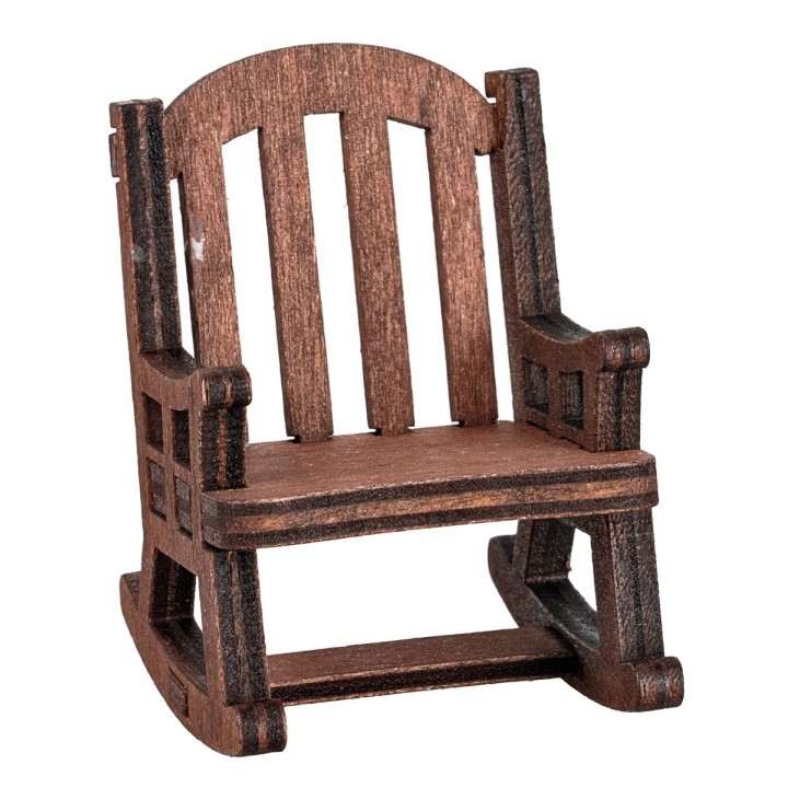 Wooden rocking chair for nativity scene, dimensions 4x5x5 h.
