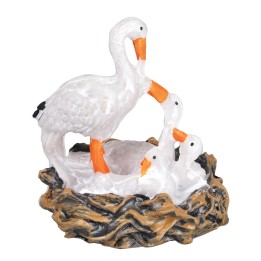 Swan with cygnets in resin nest cm 4x3x5 h