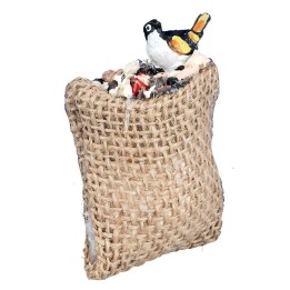 Little bird on jute sack – cm 4.5x5 h