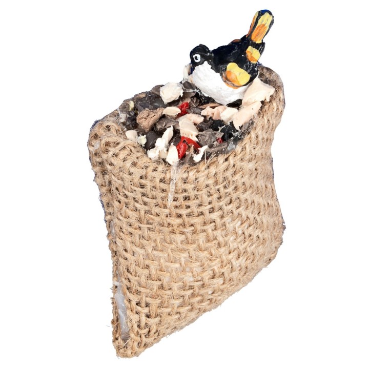 Little bird on jute sack – cm 4.5x5 h