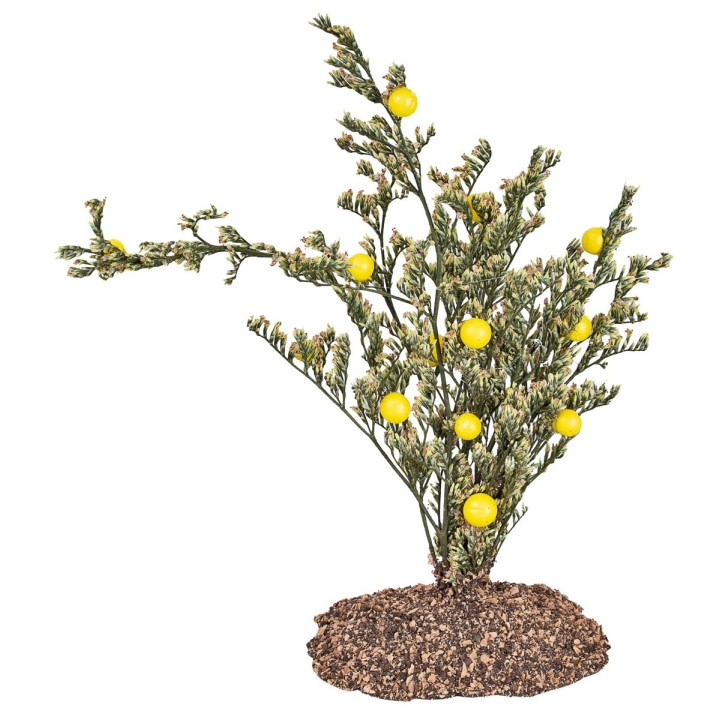 Pianta di limoni in pvc su base effetto terra – H 13,5 cm
