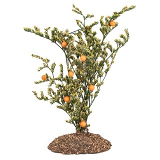 Pianta di arance in PVC con base effetto terra – Altezza 16 cm